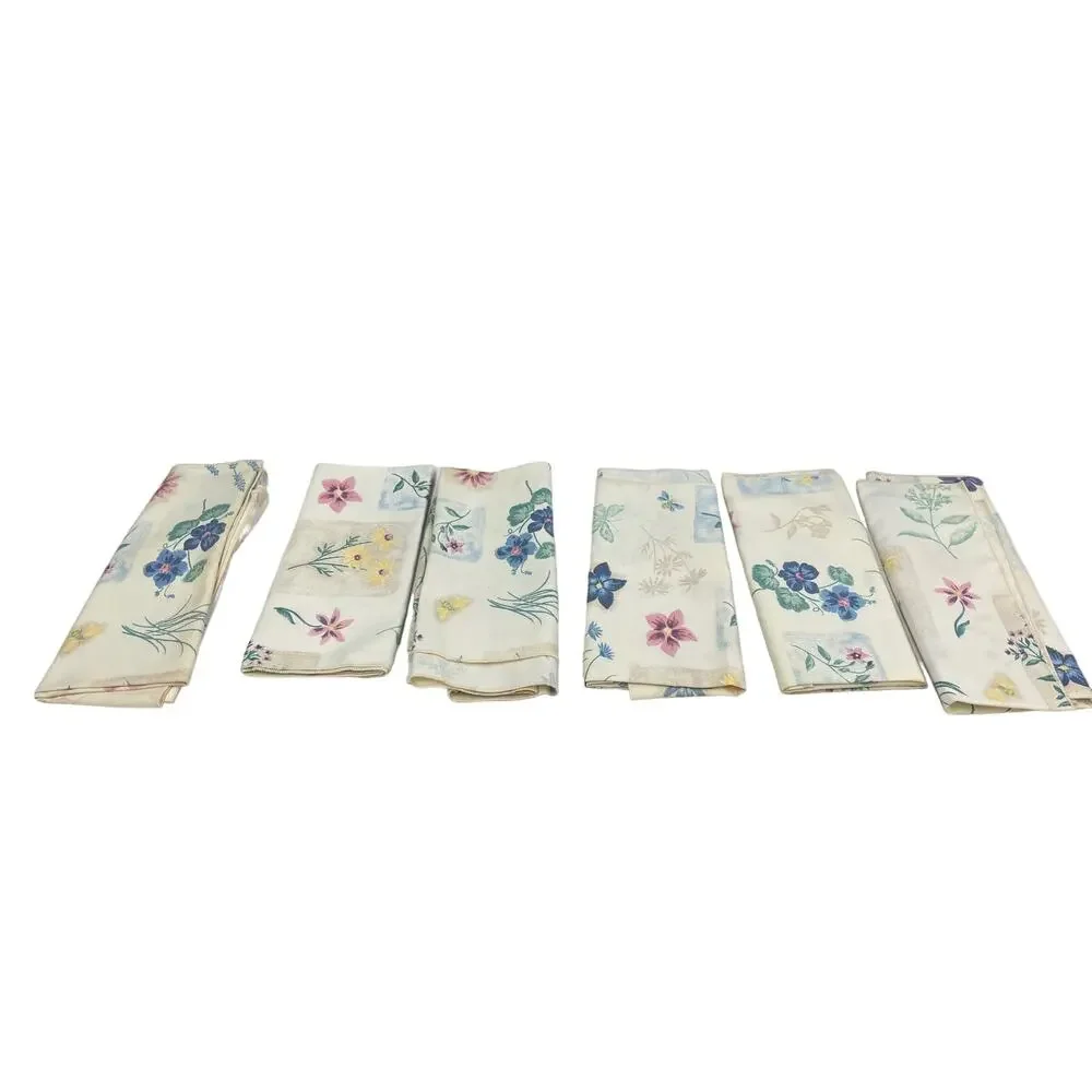 Set of 6 Floral Botanical Fabric Cloth Napkins 19